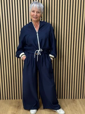 Zip Front Co-Ord Set - Navy