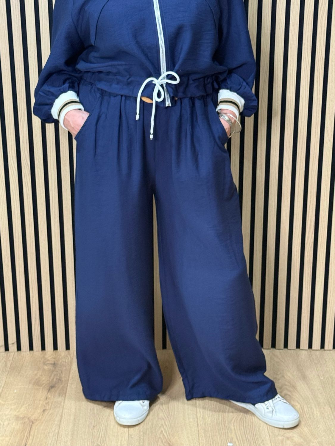 Zip Front Co-Ord Set - Navy