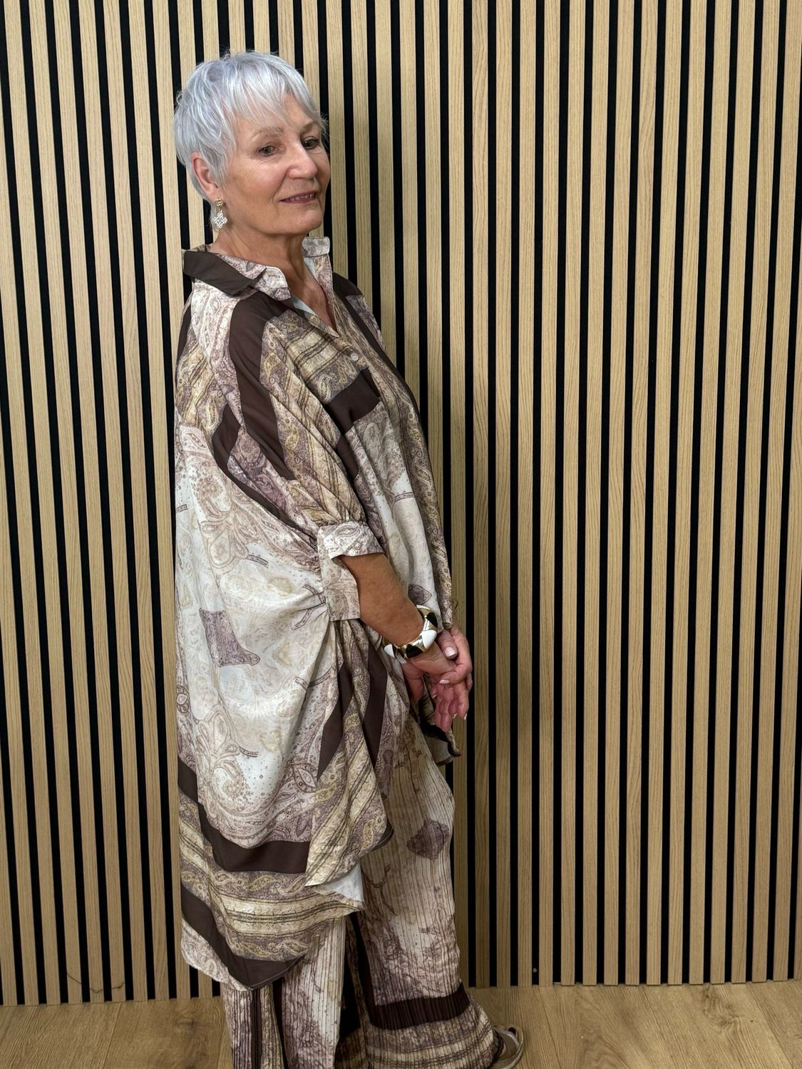 Paisley Print Co-Ord Set - Brown