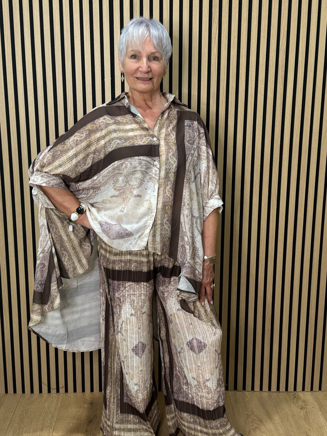 Paisley Print Co-Ord Set - Brown