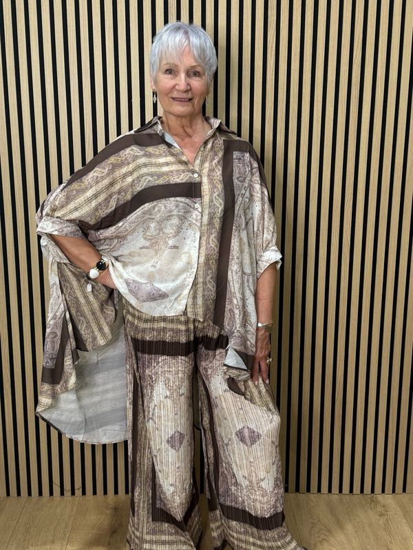 Paisley Print Co-Ord Set - Brown