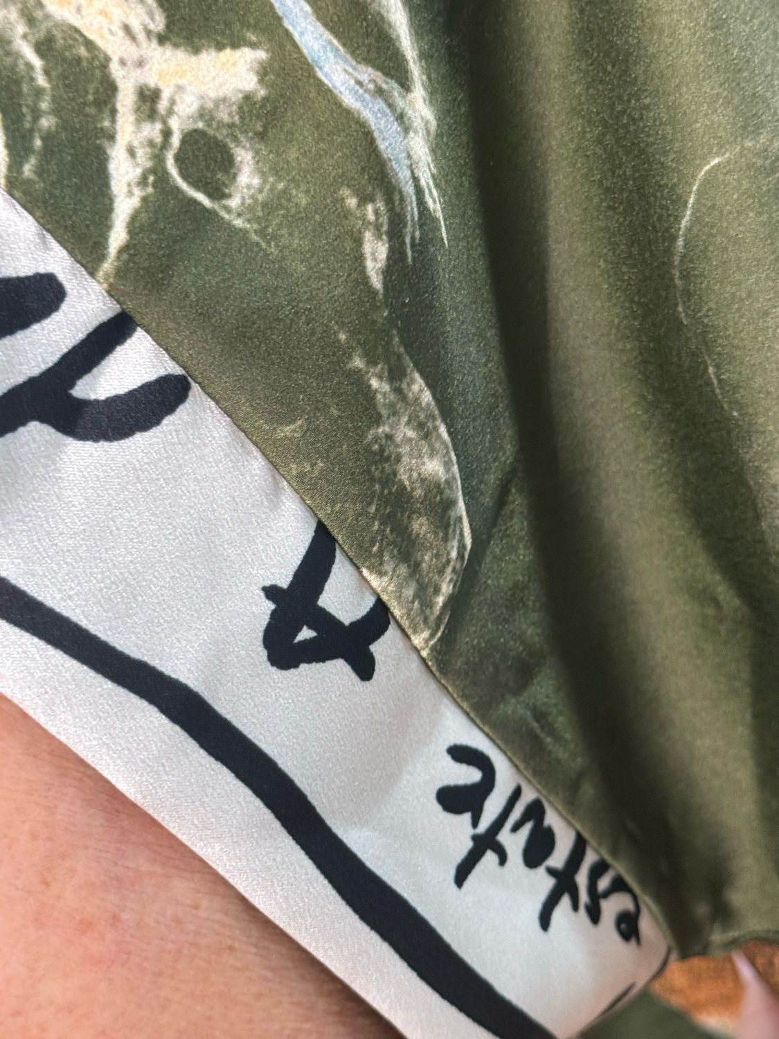 Abstract Print Shirt Dress - Khaki