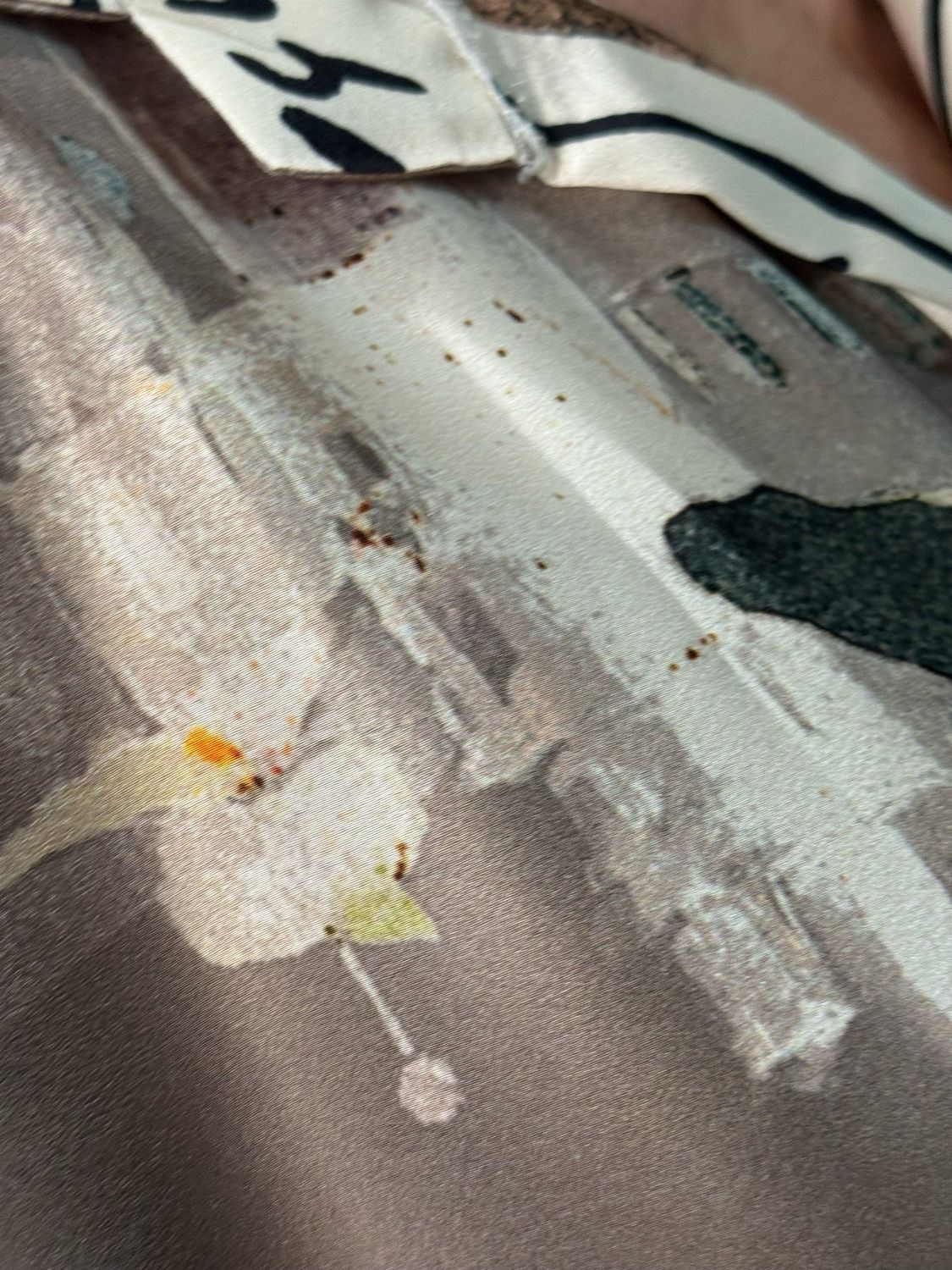 Abstract Print Shirt Dress - Bronze