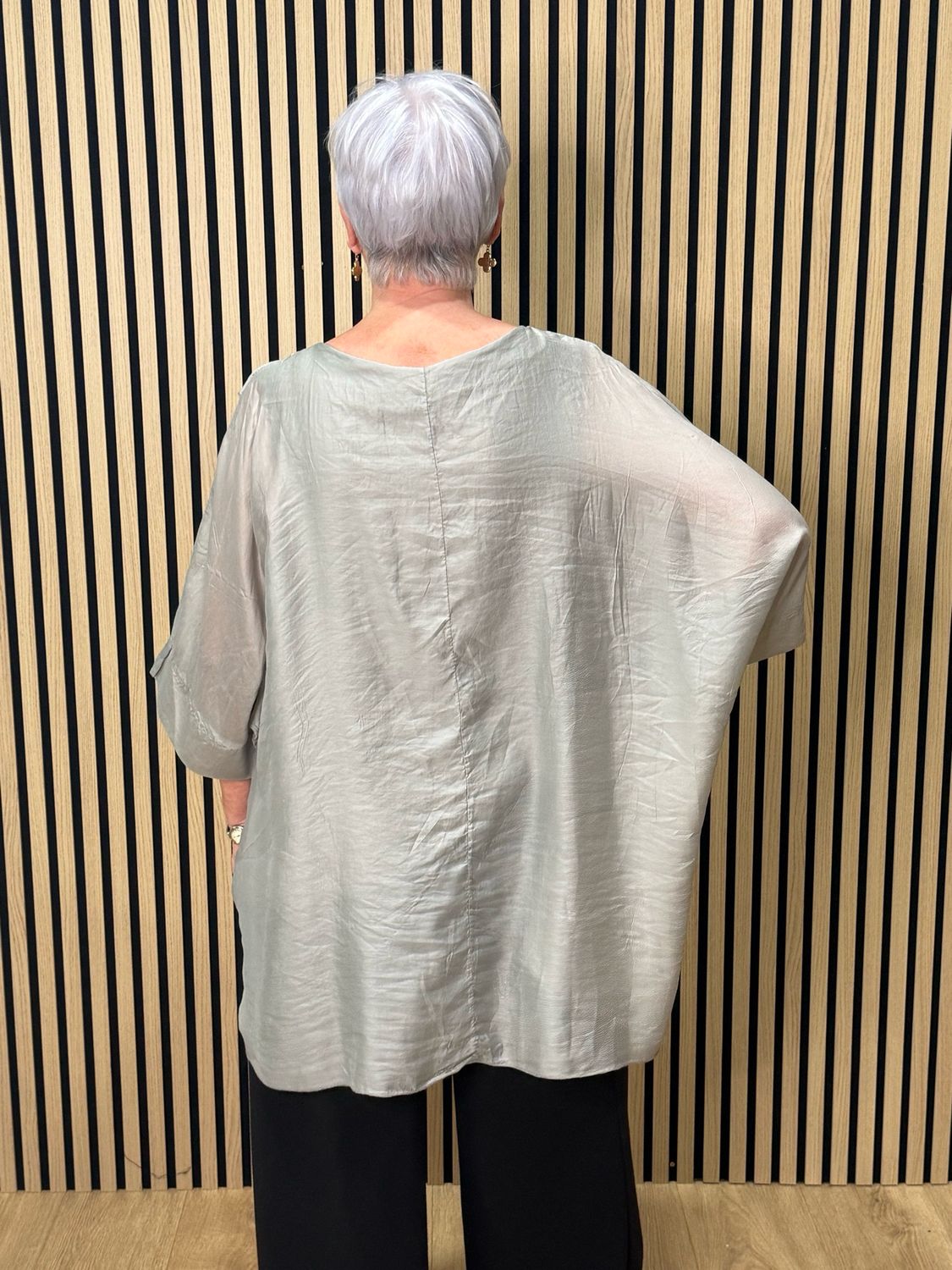 Layered Batwing Top - Stone