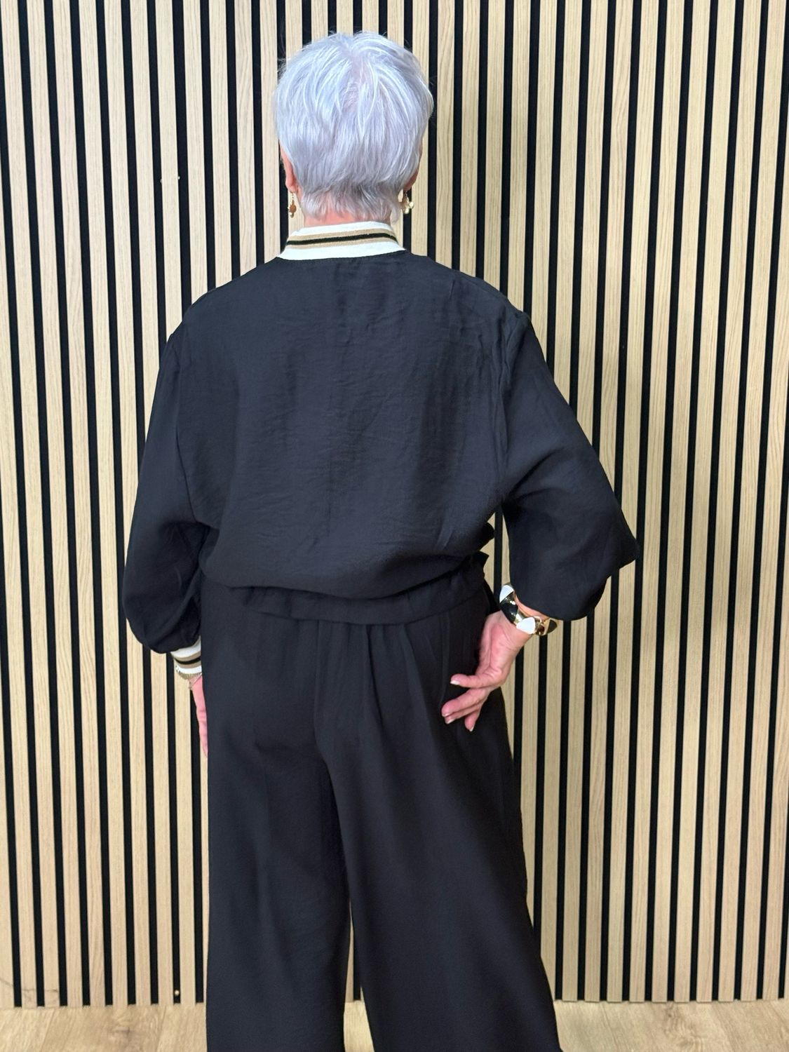 Zip Front Co-Ord Set - Black