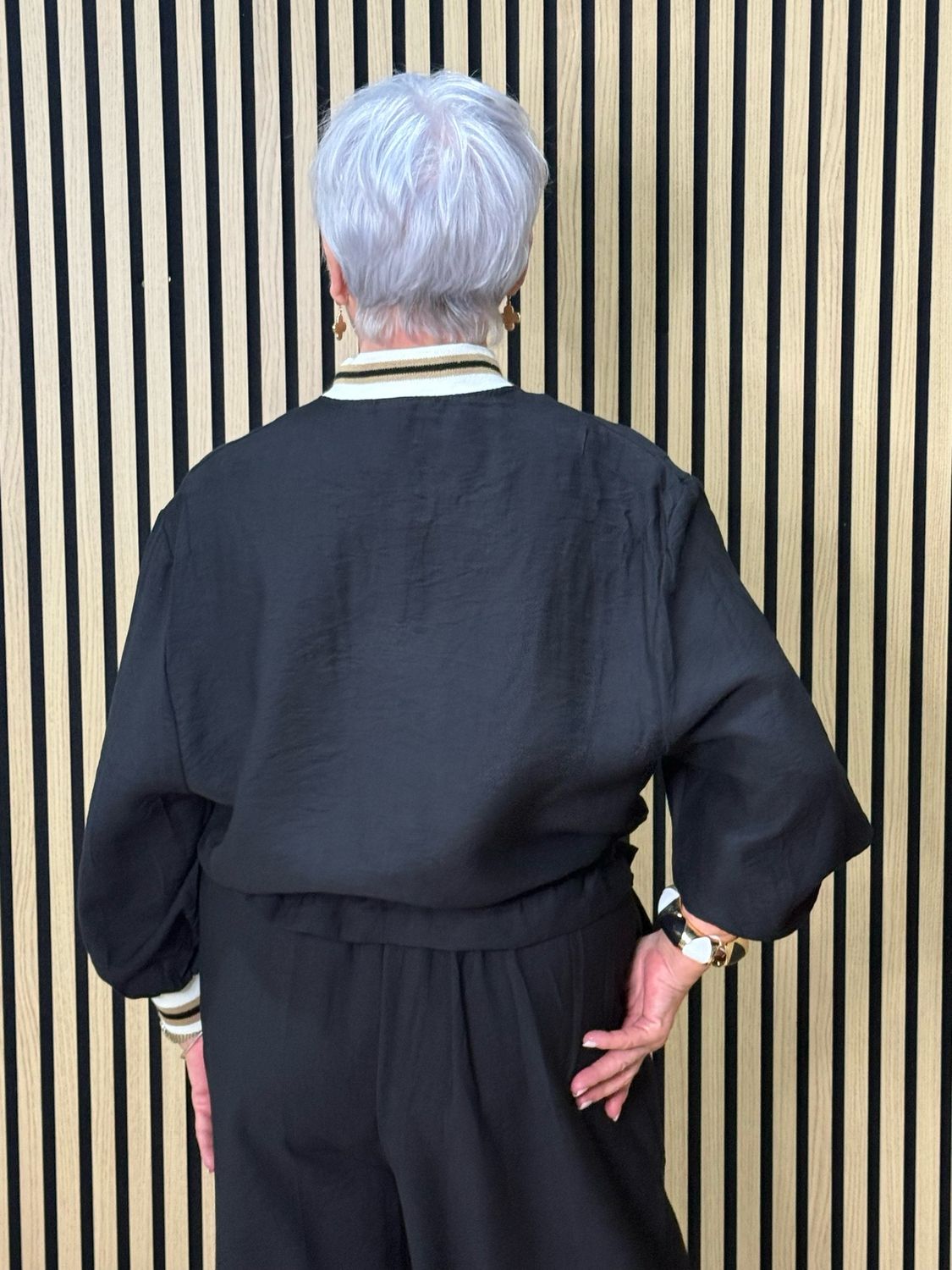 Zip Front Co-Ord Set - Black