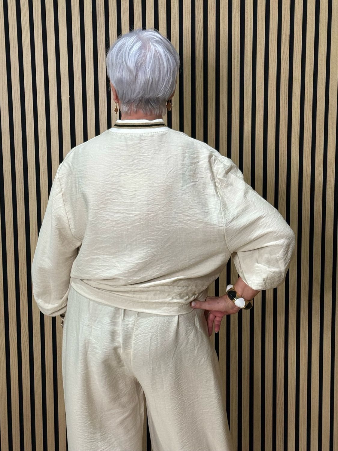 Zip Front Co-Ord Set - Stone