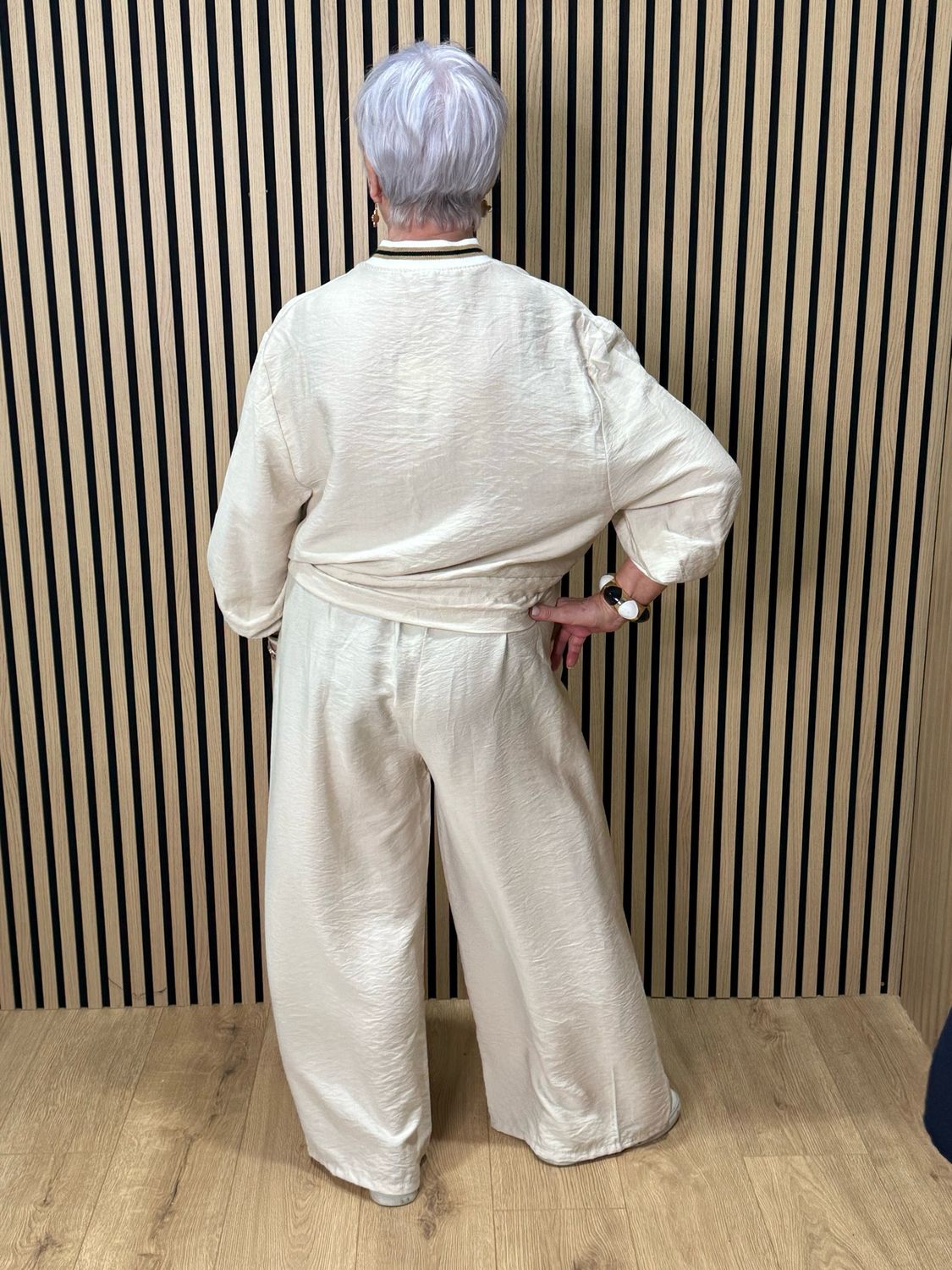 Zip Front Co-Ord Set - Stone