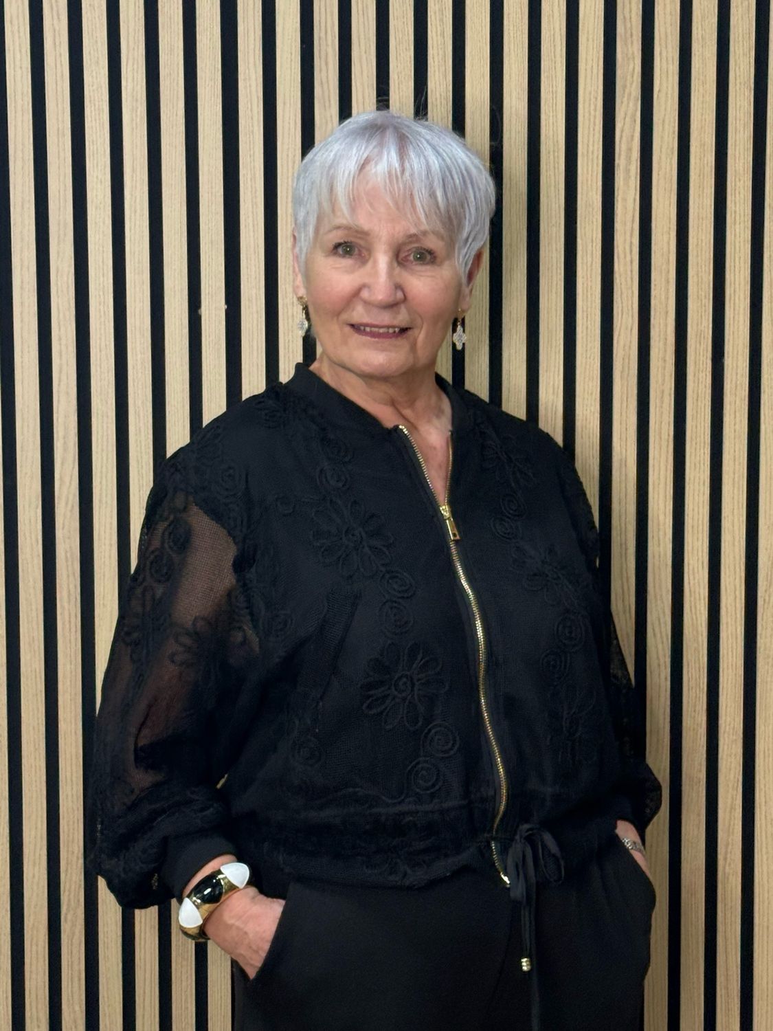 Floral Mesh Jacket - Black