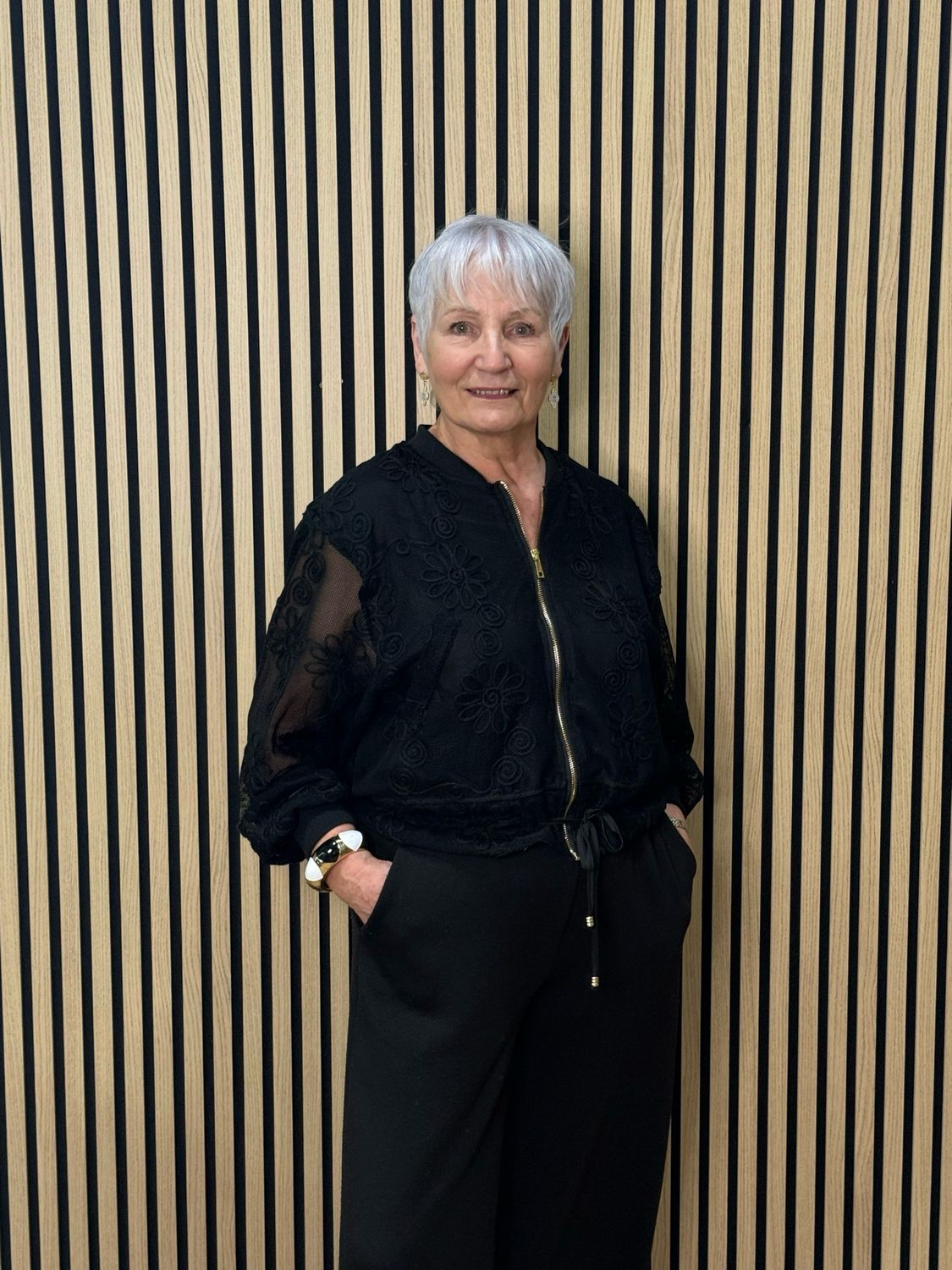 Floral Mesh Jacket - Black