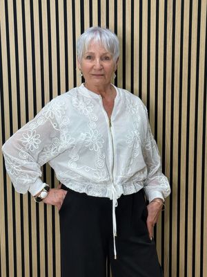 Floral Mesh Jacket - White