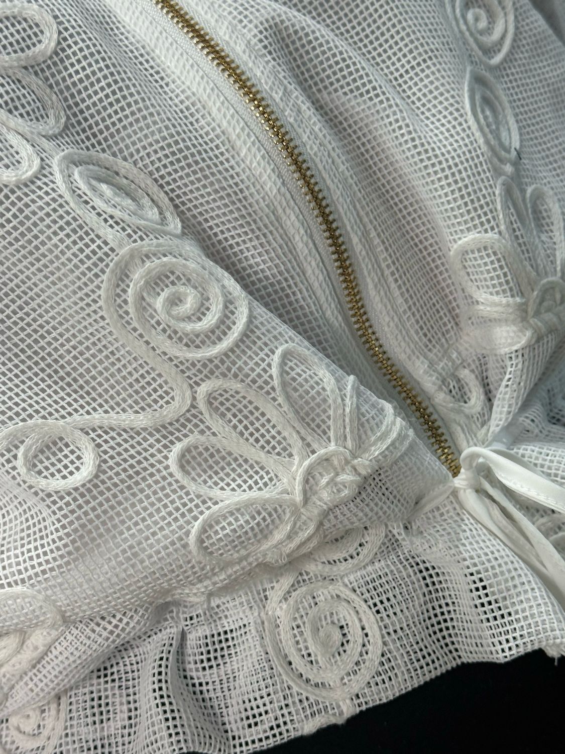 Floral Mesh Jacket - White