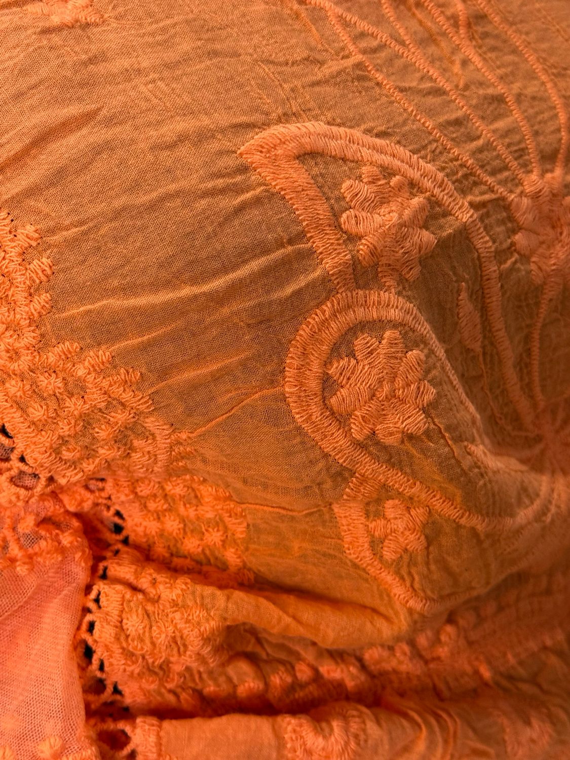 Angel Sleeve Cotton Top - Orange