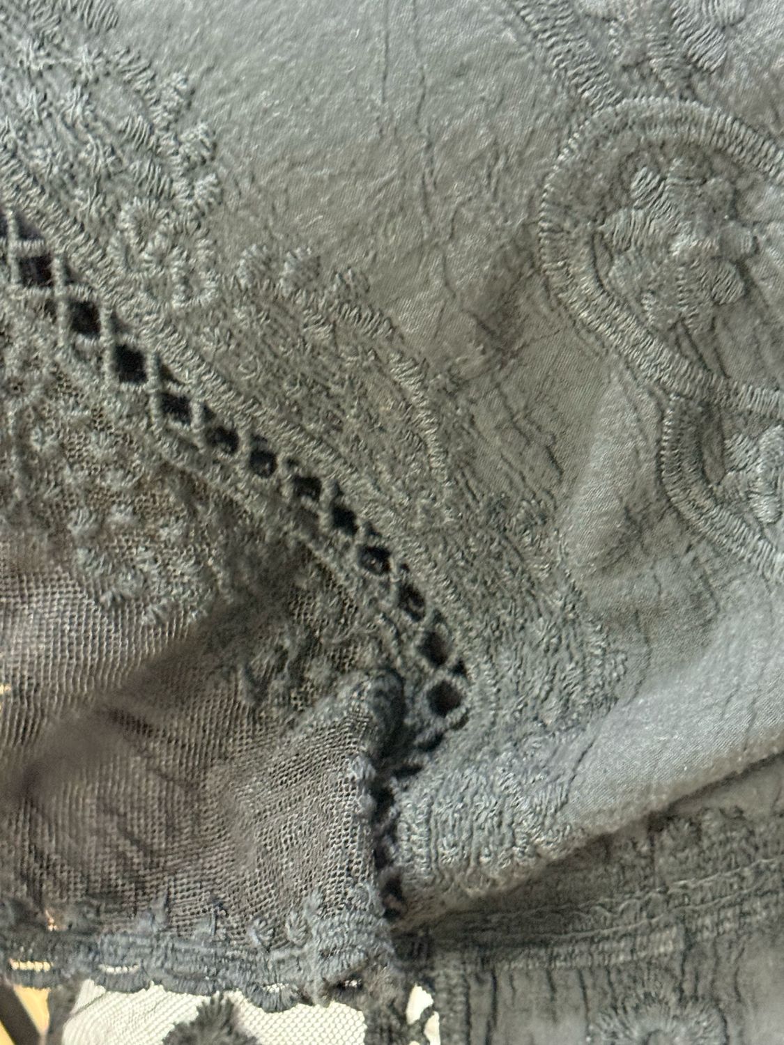 Angel Sleeve Cotton Top - Black