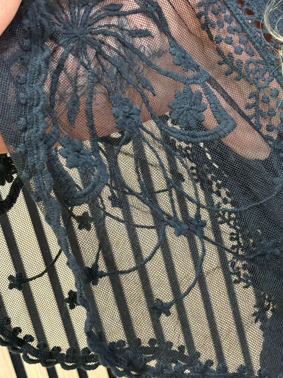 Angel Sleeve Cotton Top - Black