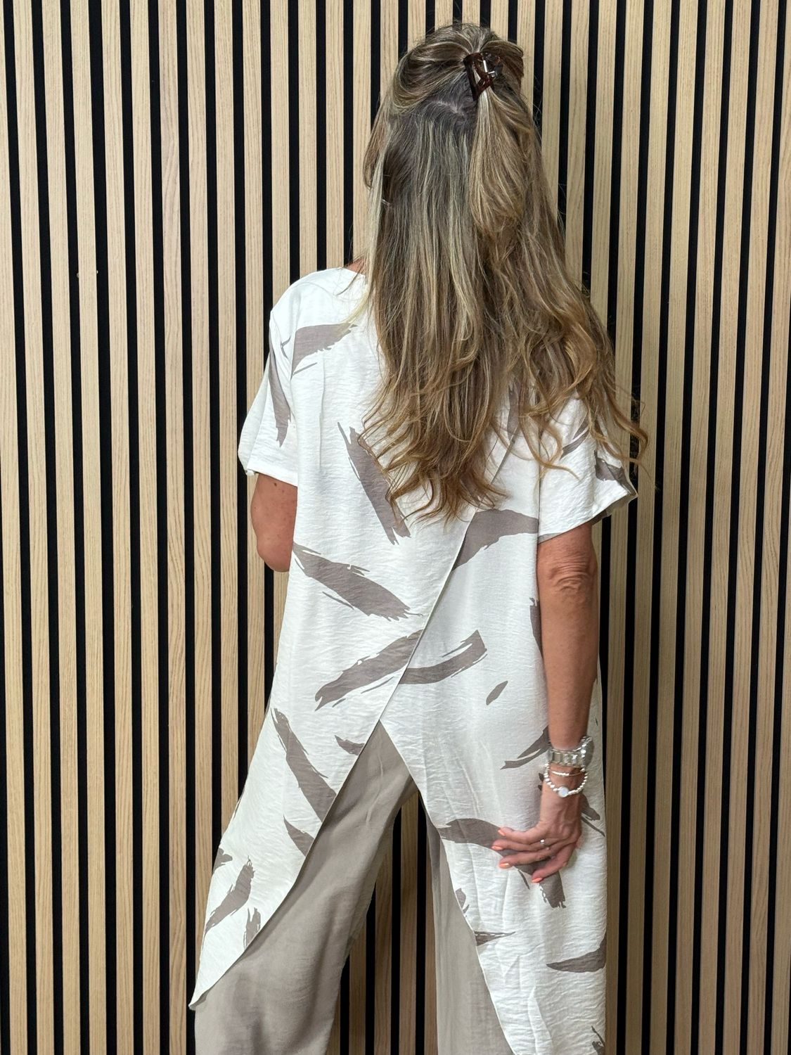 Abstract Print Co-Ord Set - Taupe