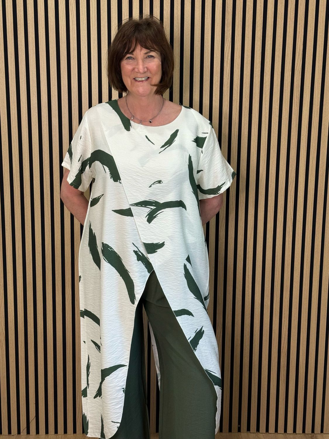 Abstract Print Co-Ord Set - Khaki