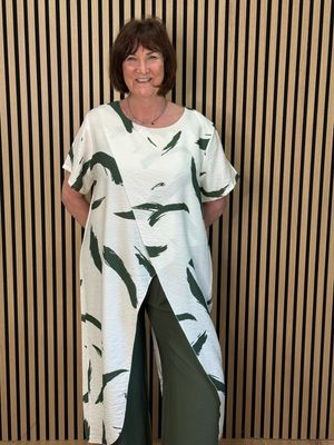 Abstract Print Co-Ord Set - Khaki