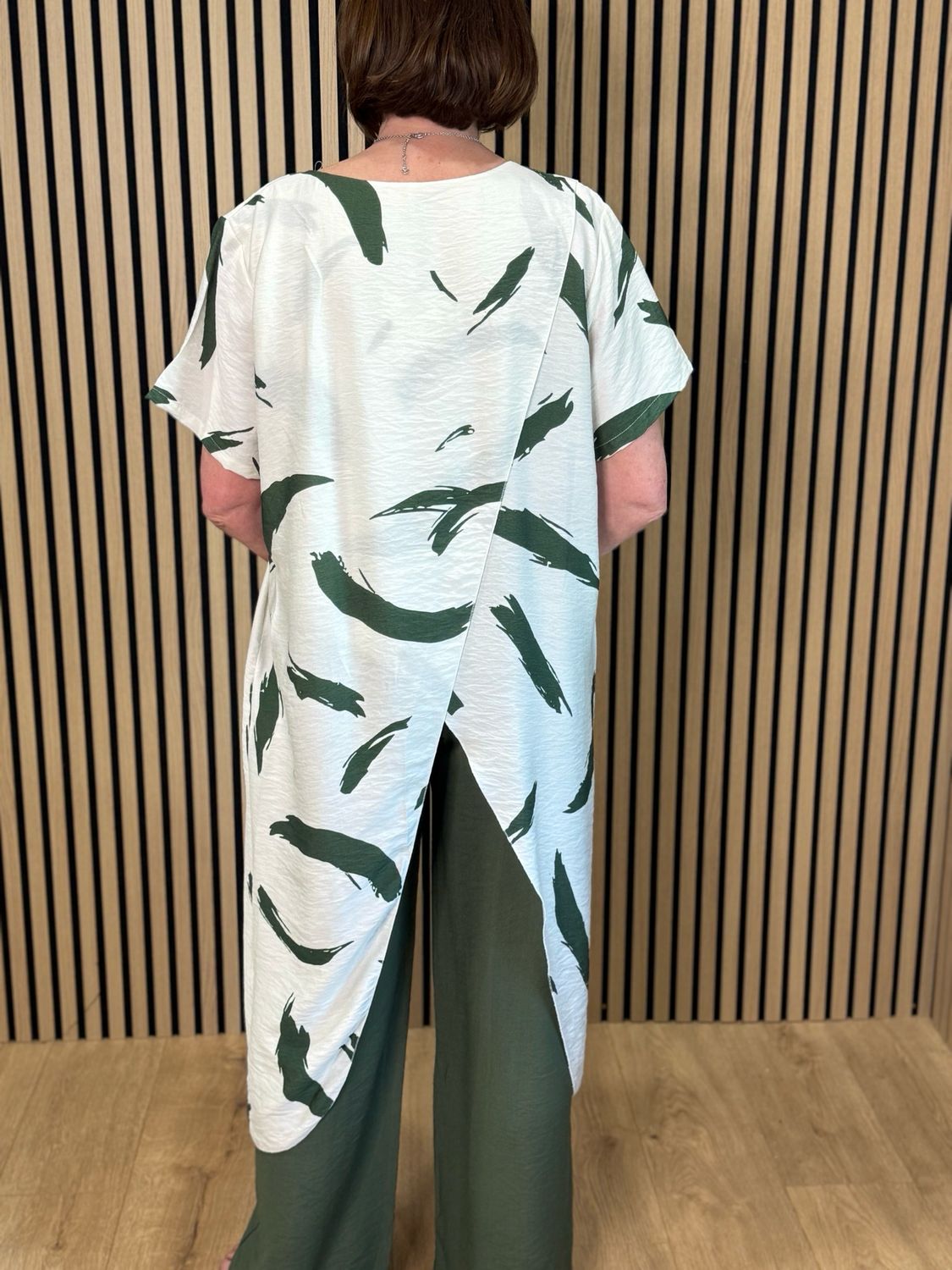 Abstract Print Co-Ord Set - Khaki