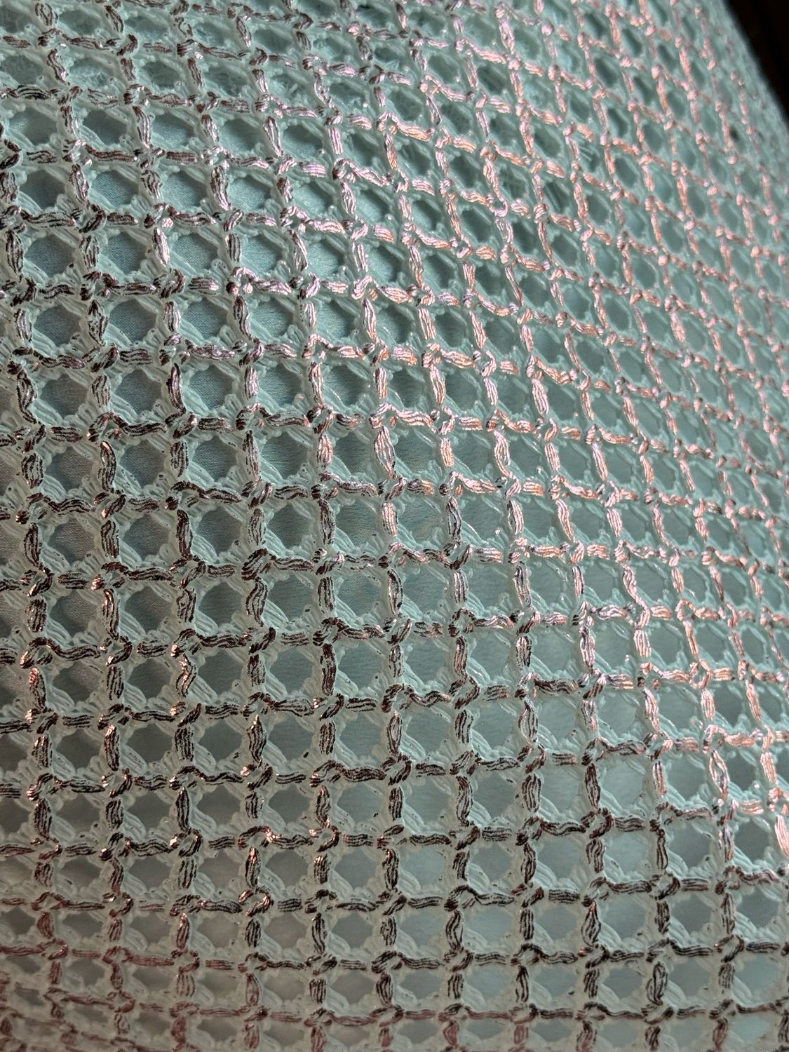 Shimmer Crochet Mesh Top - Rose