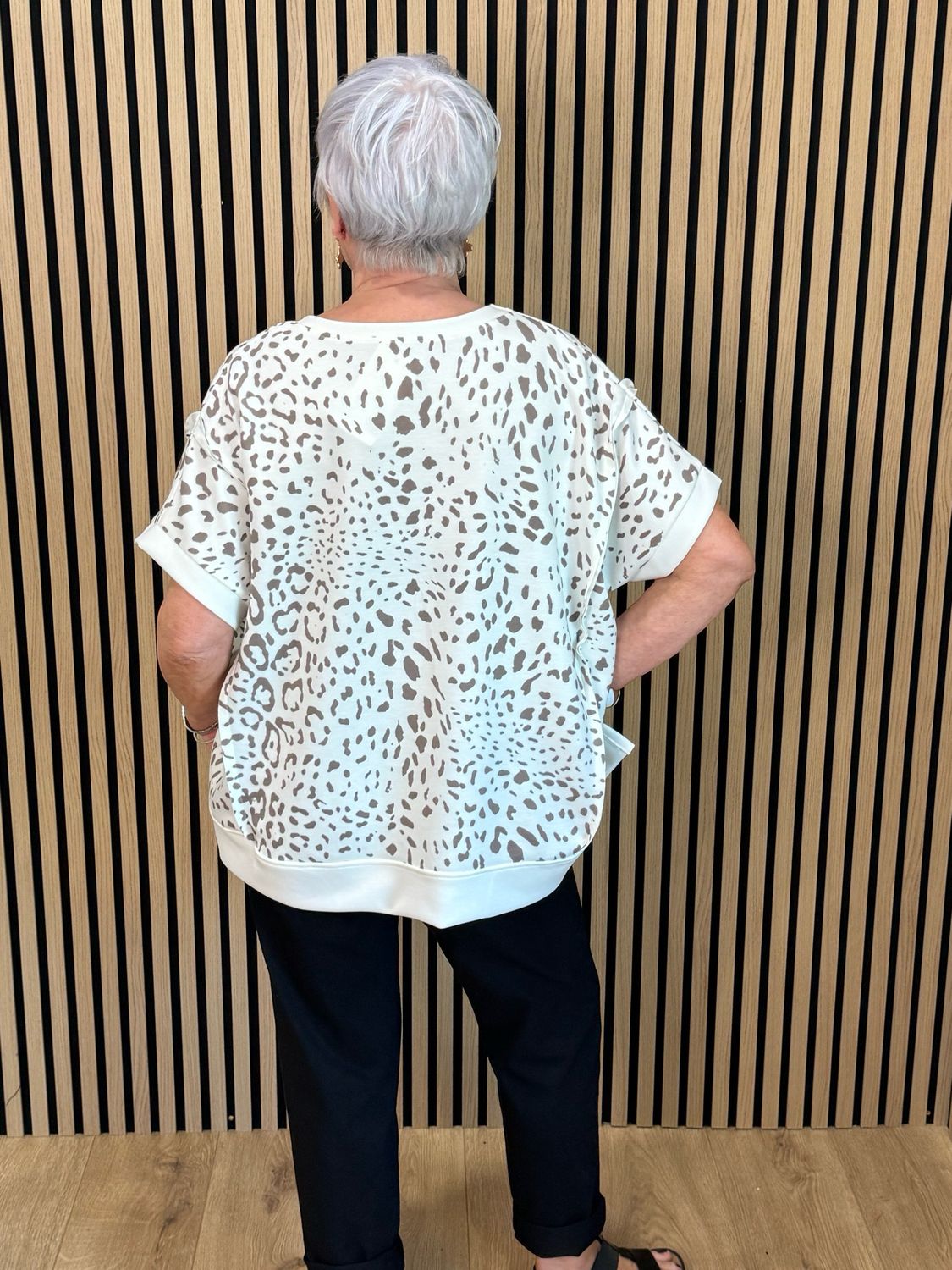 Leopard Print Top - White