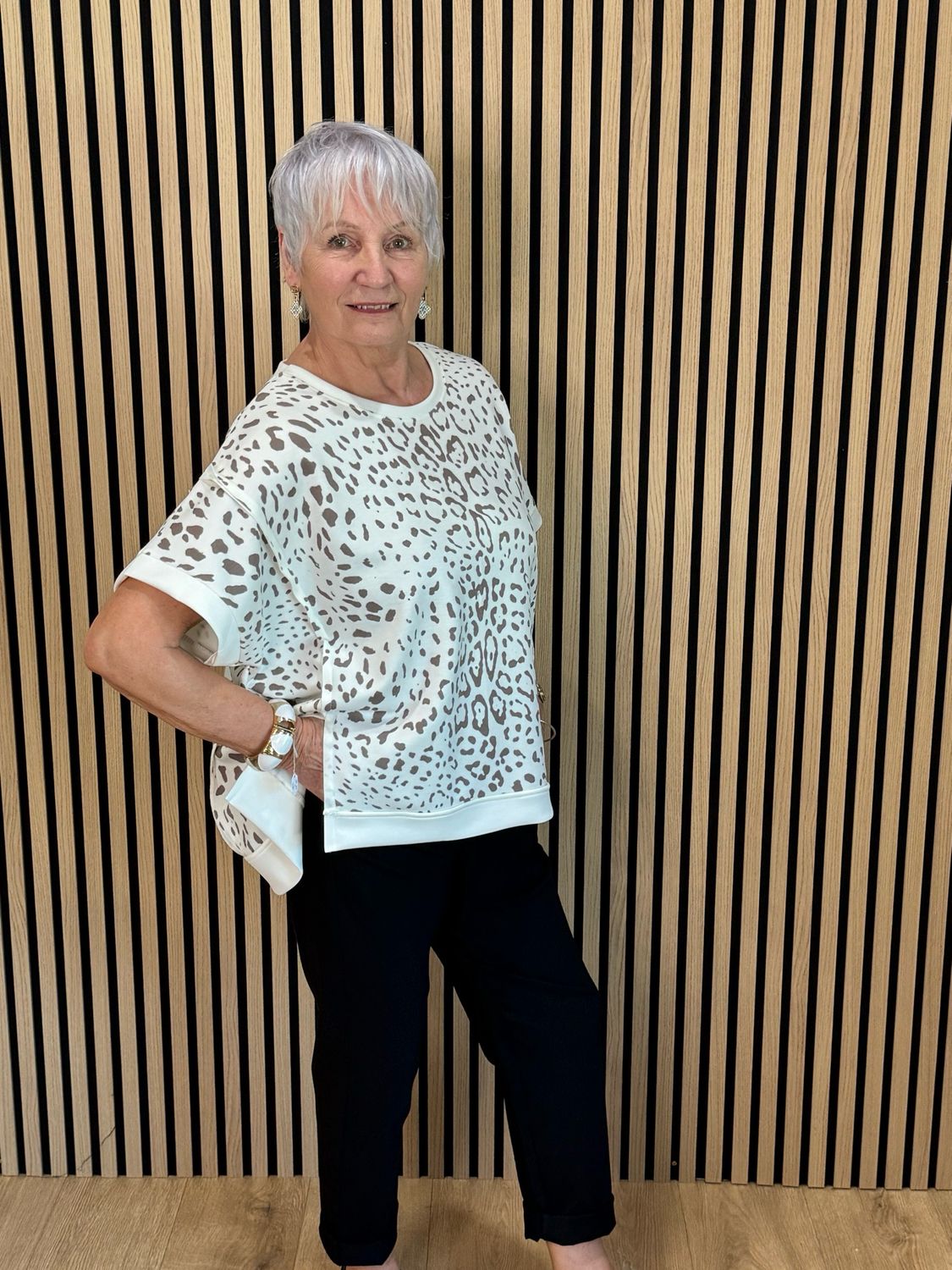 Leopard Print Top - White