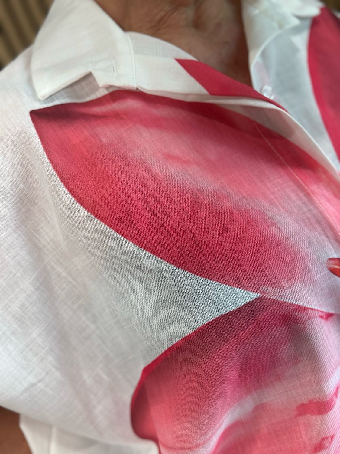 Oversized Floral Button Shirt - Pink