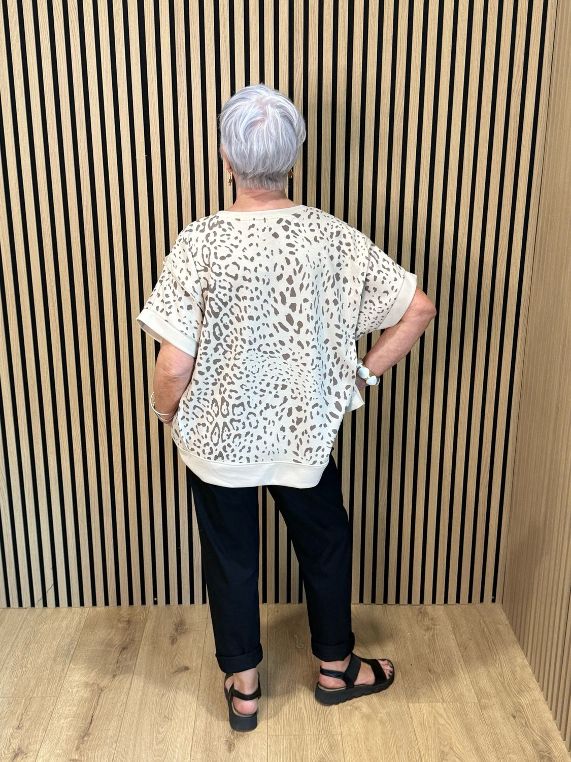 Leopard Print Top - Taupe