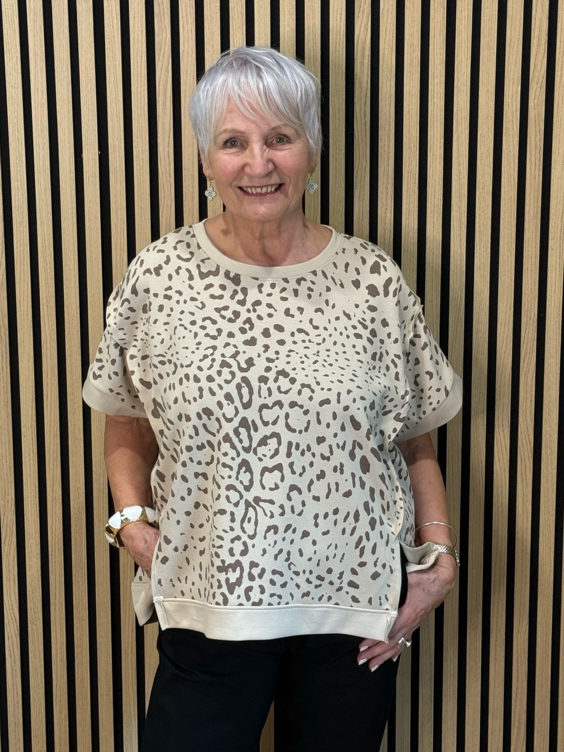 Leopard Print Top - Taupe