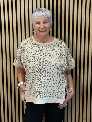 Leopard Print Top - Taupe