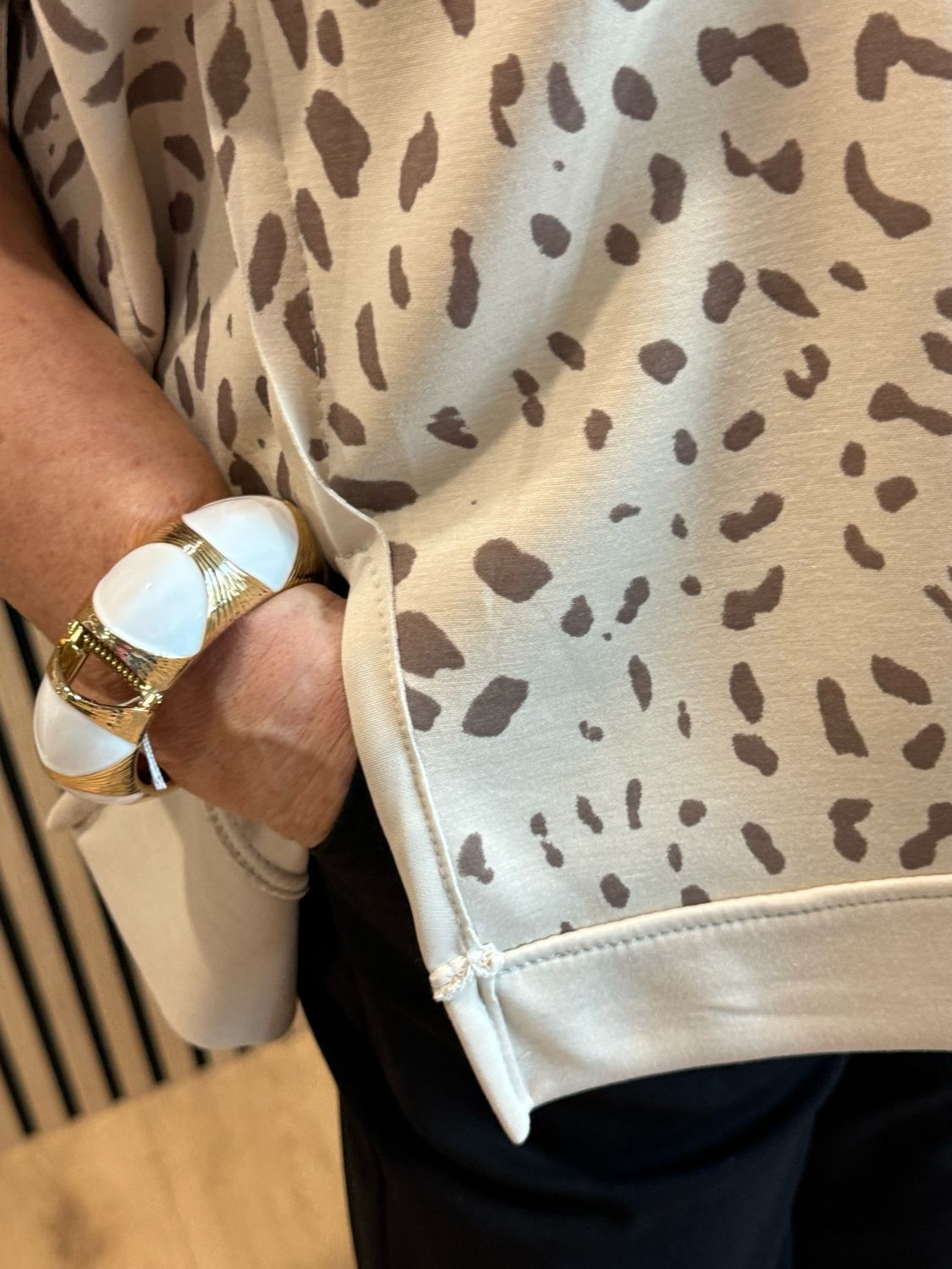 Leopard Print Top - Taupe