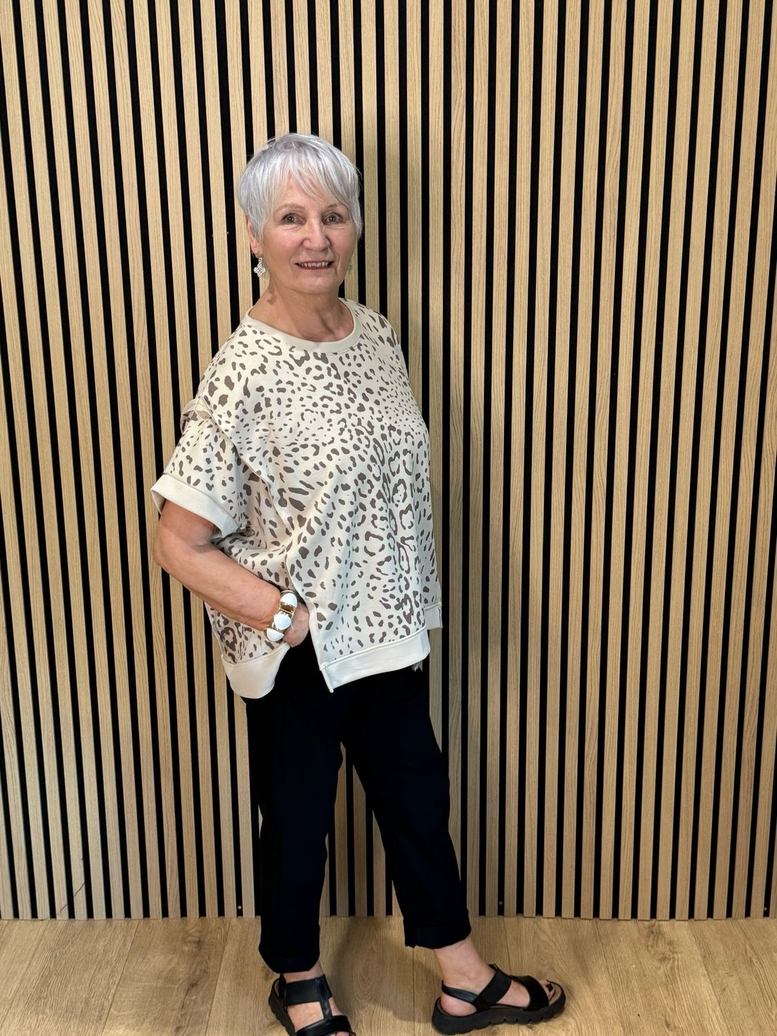 Leopard Print Top - Taupe