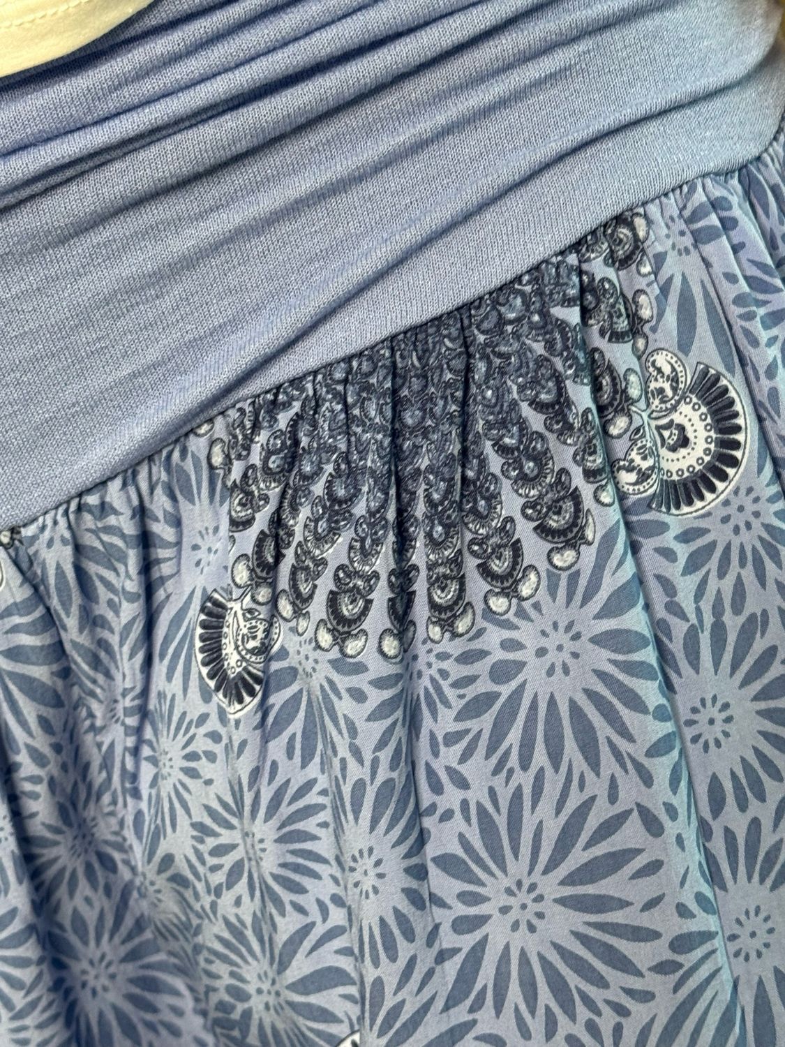 Printed Harem Pants - Light Blue