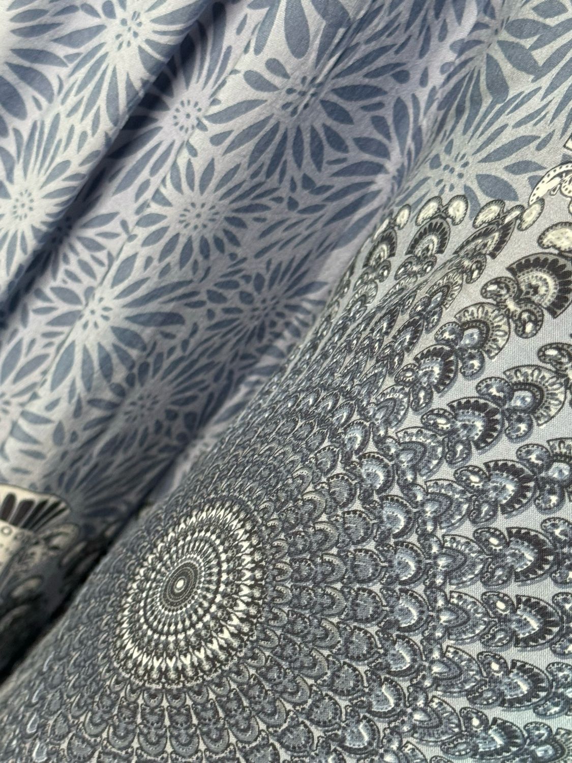 Printed Harem Pants - Light Blue