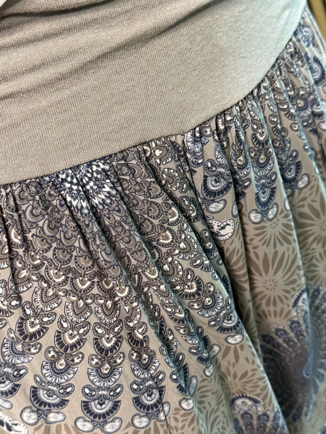 Printed Harem Pants - Grey