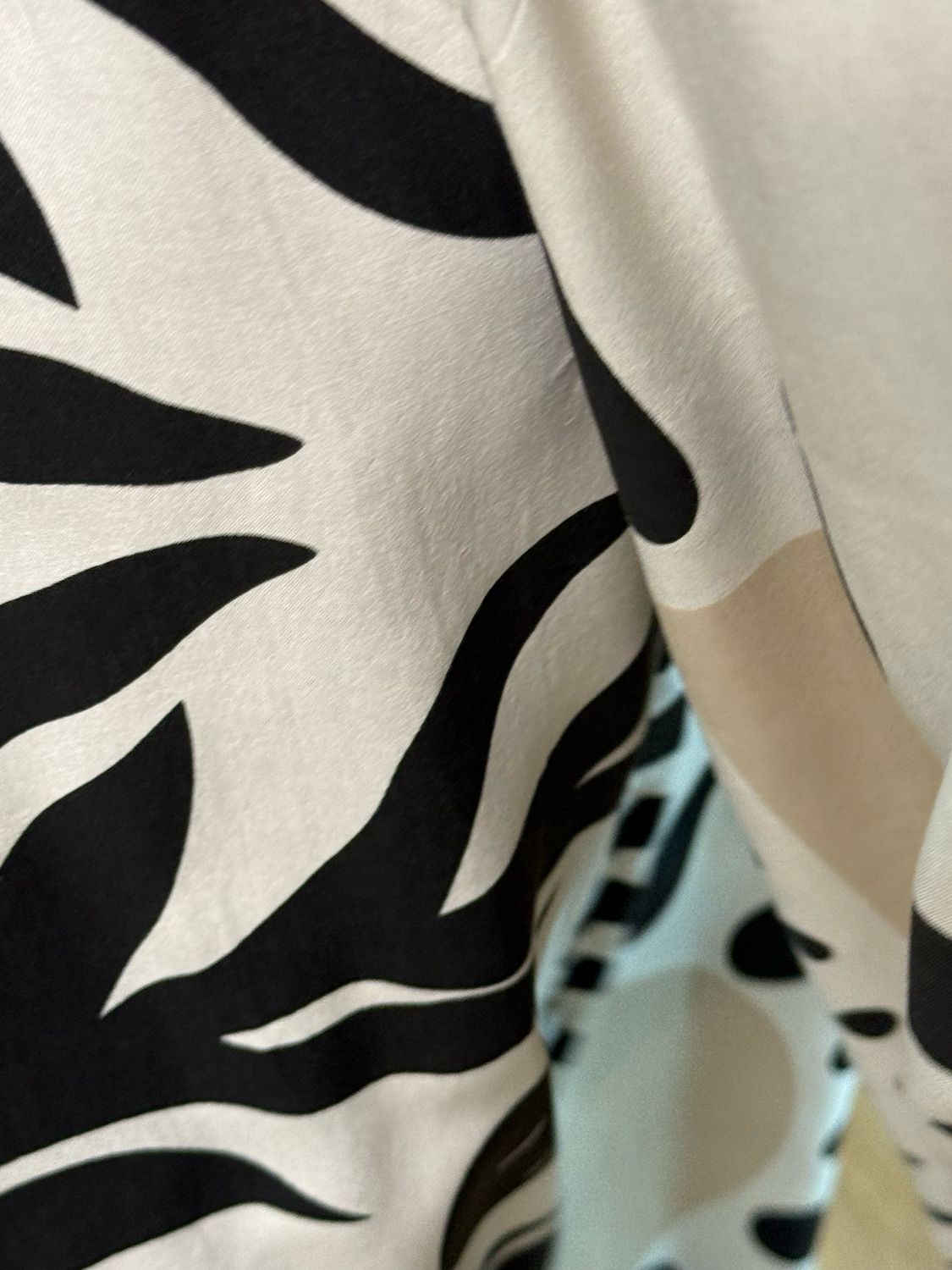 Abstract Leaf Print Harem Pants - Sand