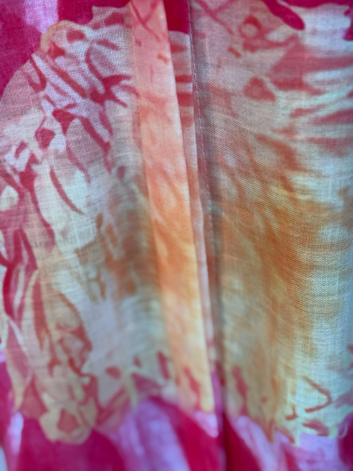 Oversized Floral Shirt Dress - White/Fuchsia