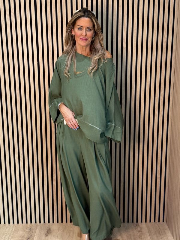 Soft Drape Co-Ord Set - Khaki