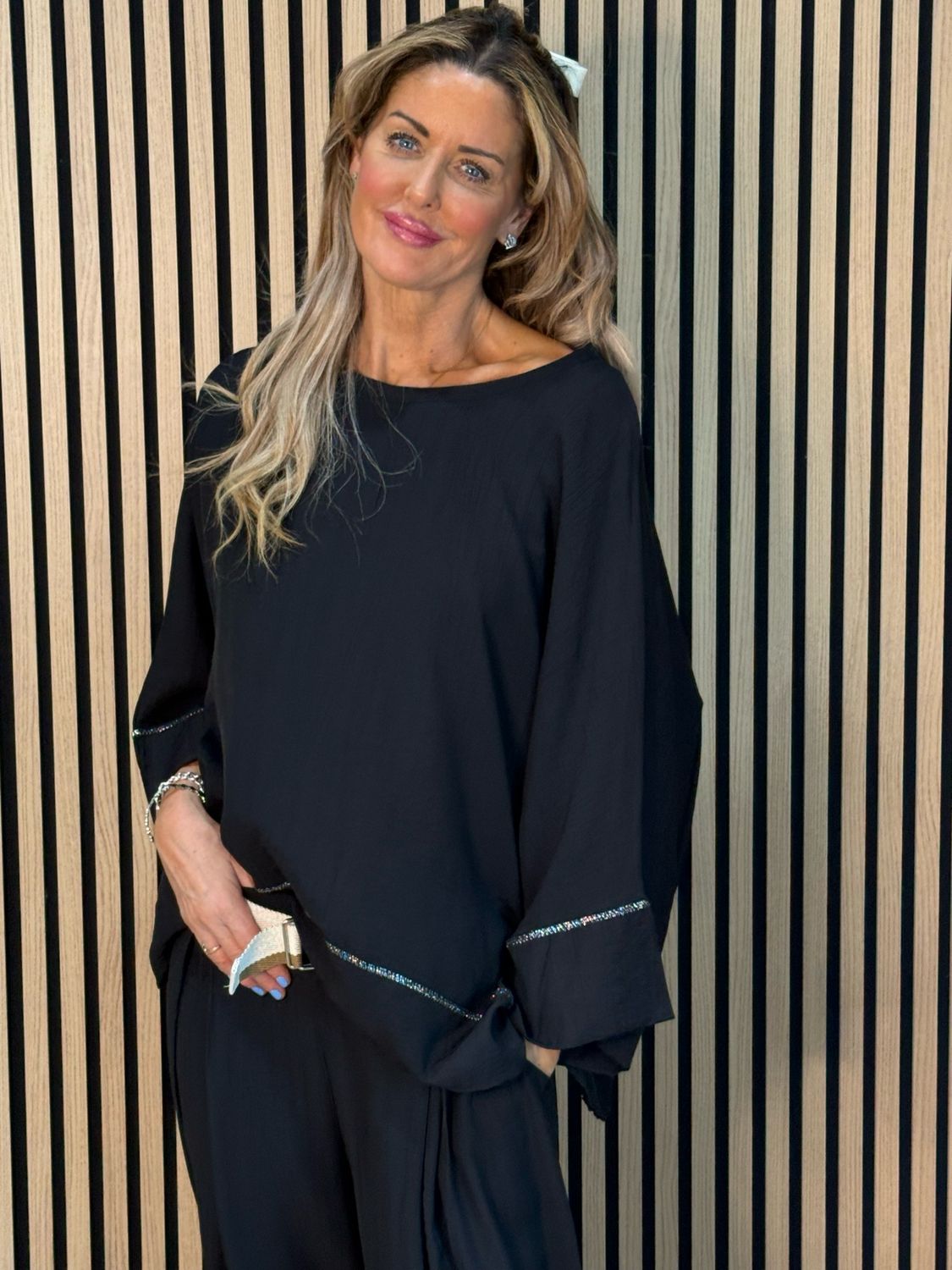 Soft Drape Co-Ord Set - Black