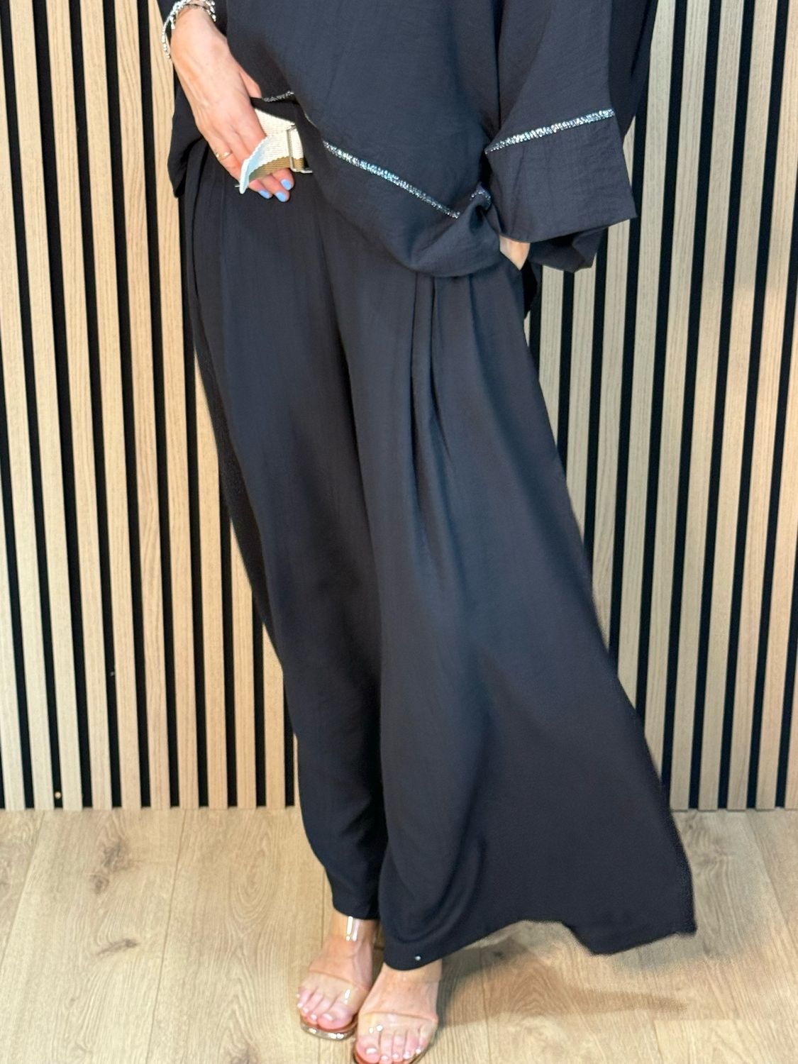 Soft Drape Co-Ord Set - Black