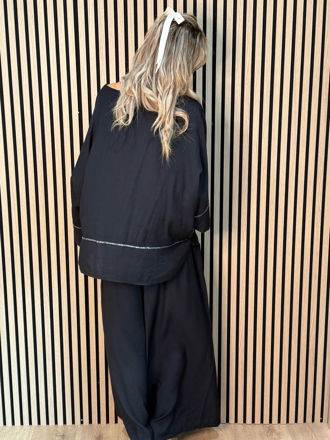 Soft Drape Co-Ord Set - Black