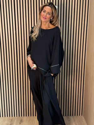 Soft Drape Co-Ord Set - Black