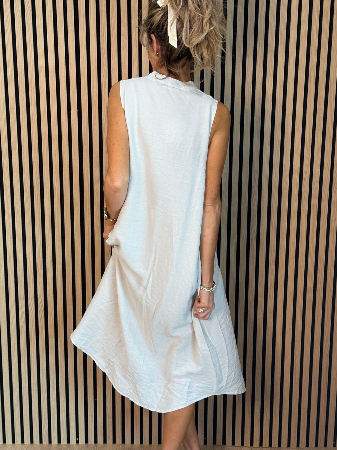 Sleeveless Midi Dress - Stone