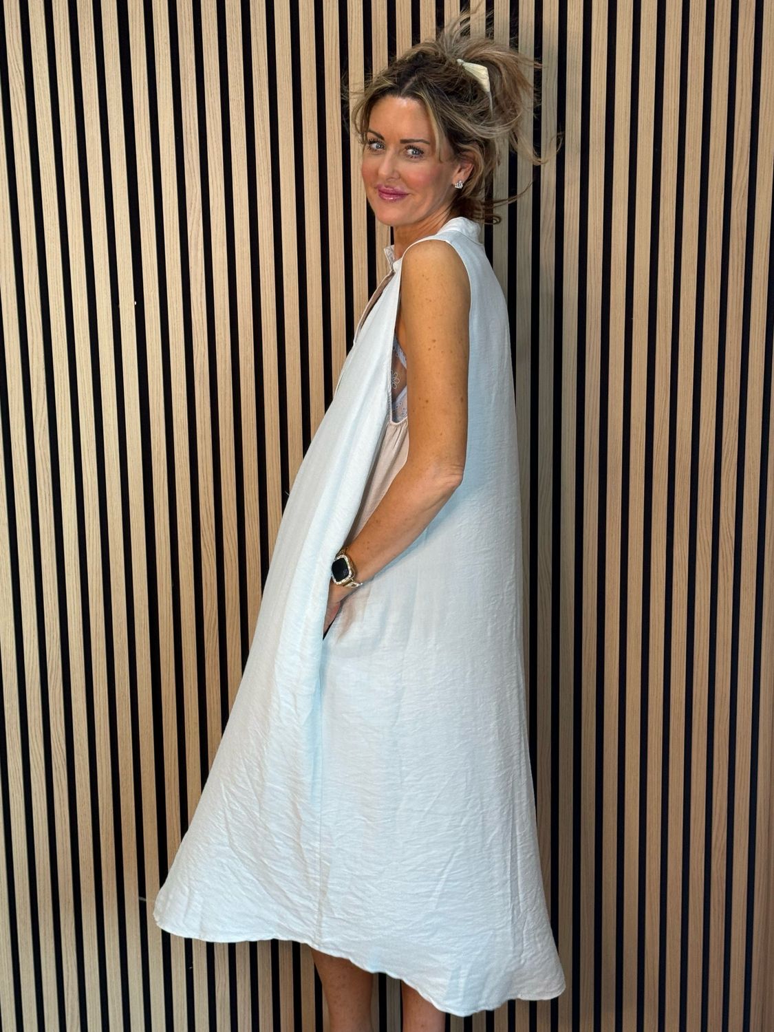 Sleeveless Midi Dress - Stone