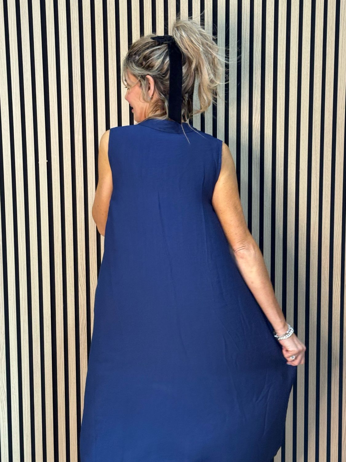 Sleeveless Midi Dress - Navy
