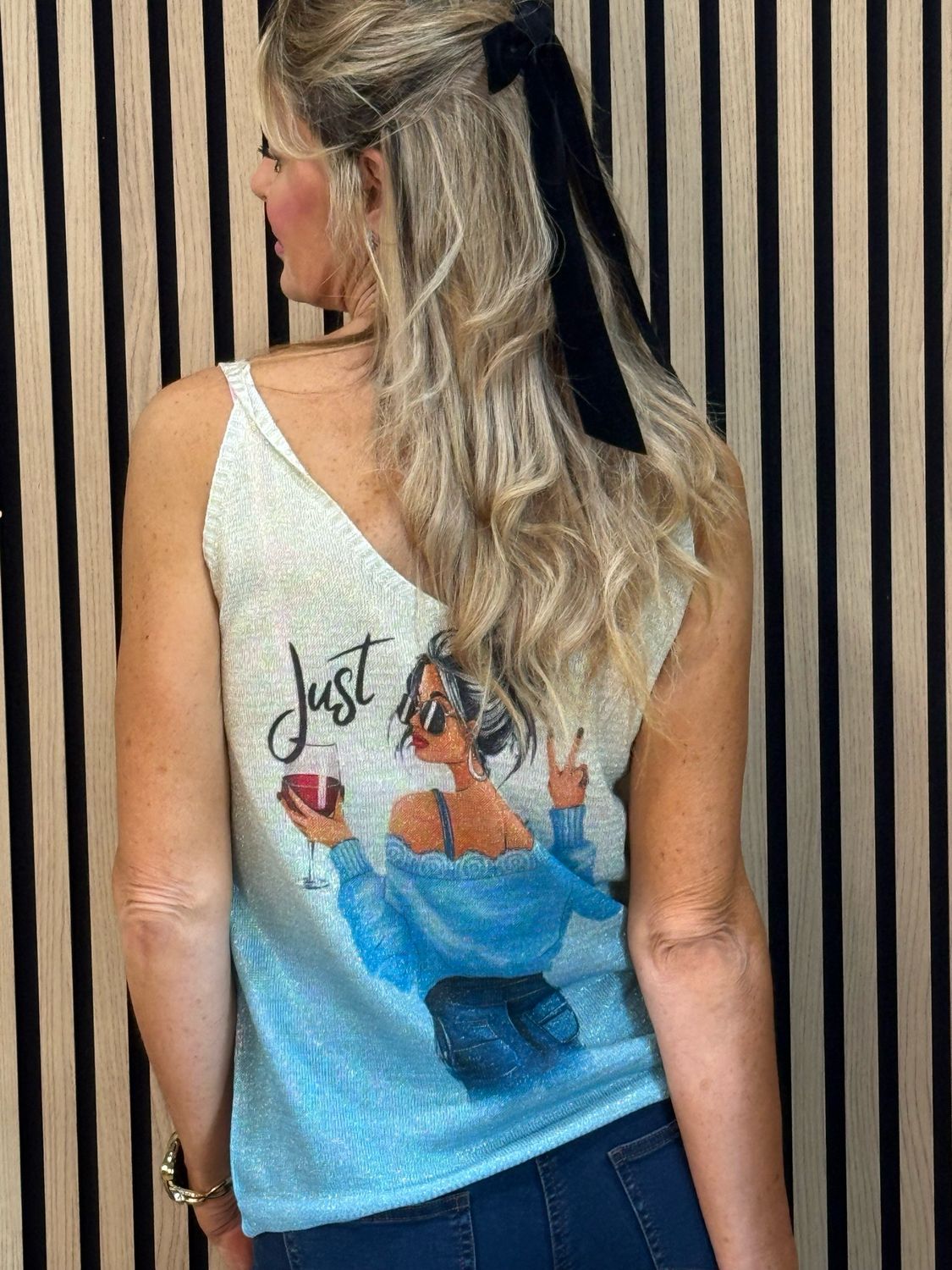 Shimmer Top - Blue/Gold