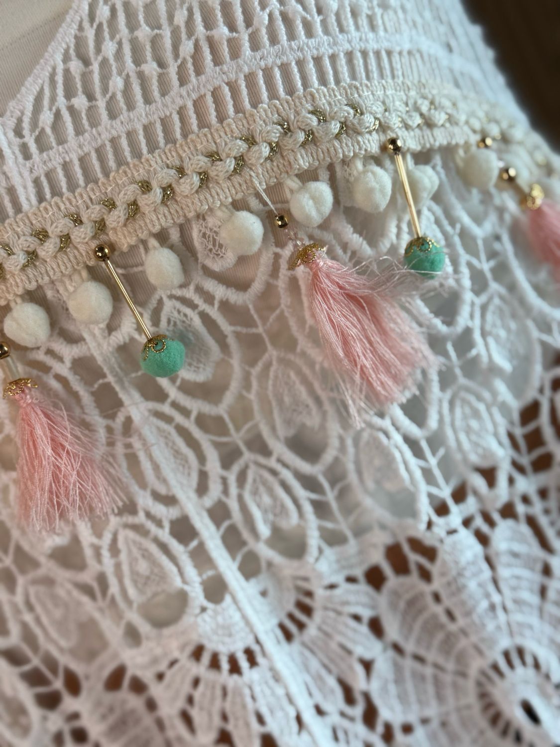 Crochet Tassel Top - White