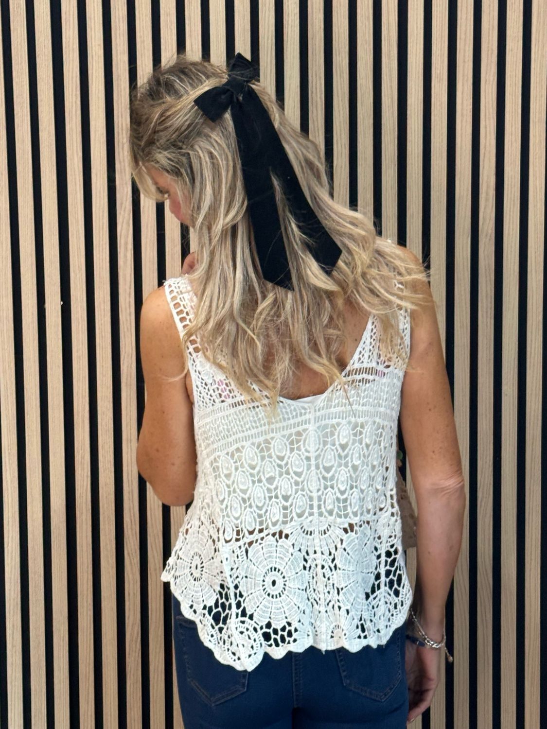 Crochet Tassel Top - Cream