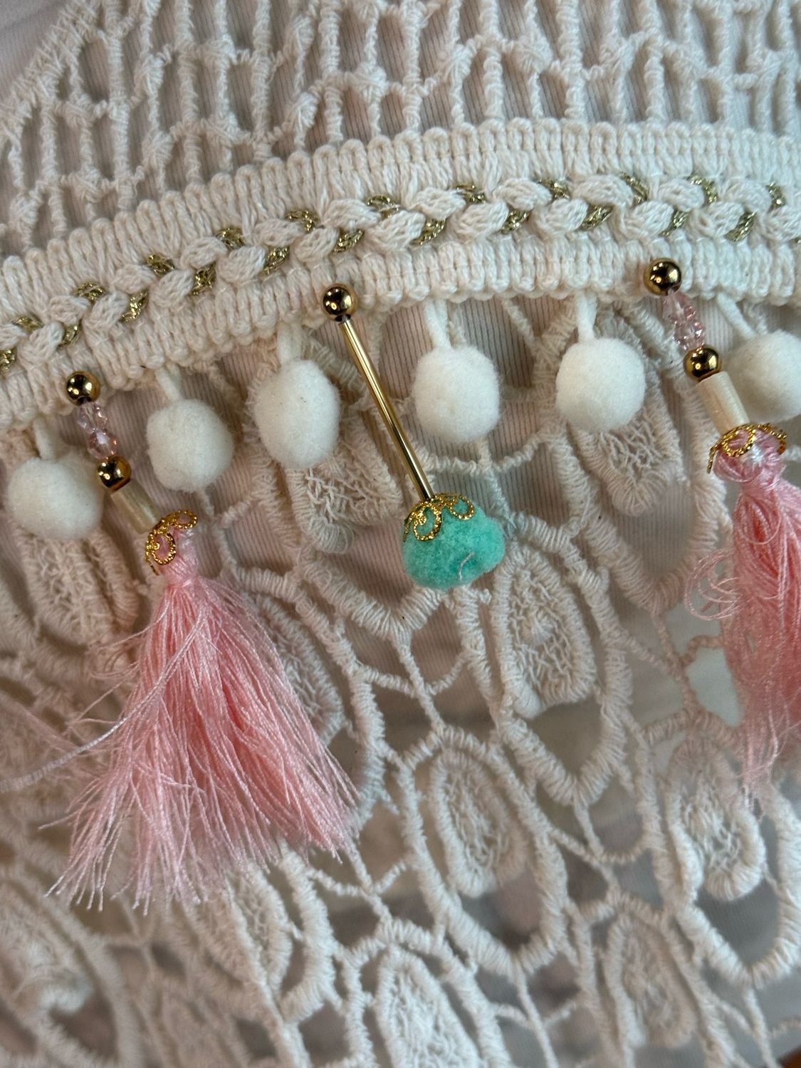 Crochet Tassel Top - Cream