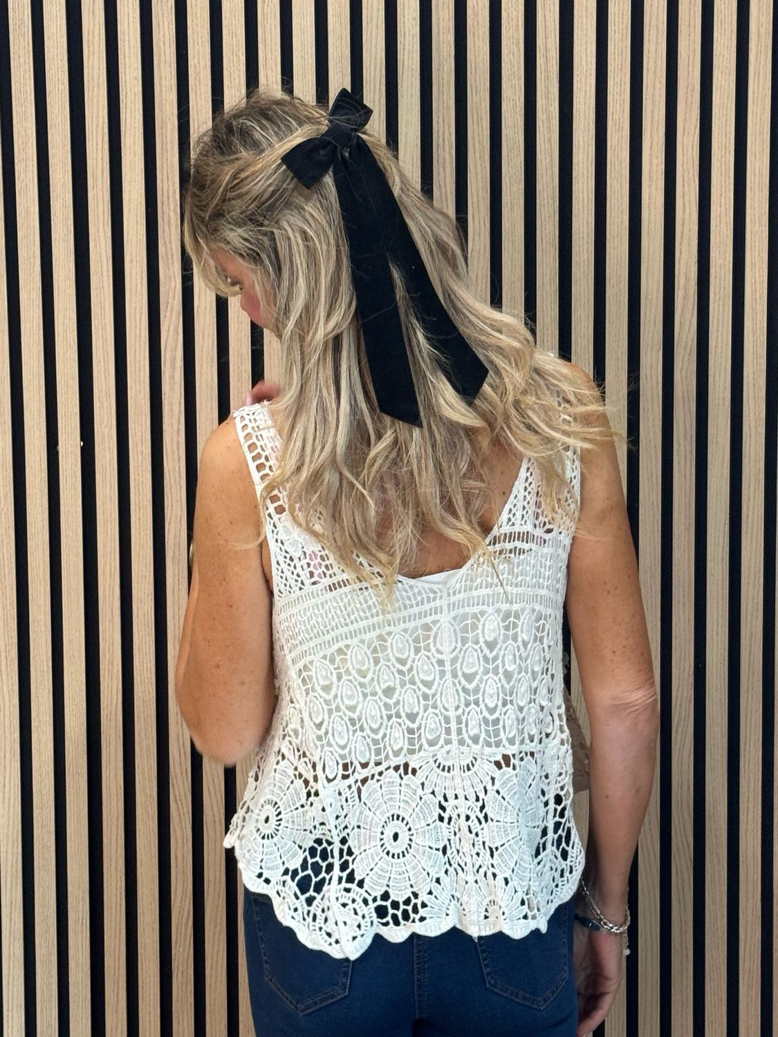 Crochet Tassel Top - Cream